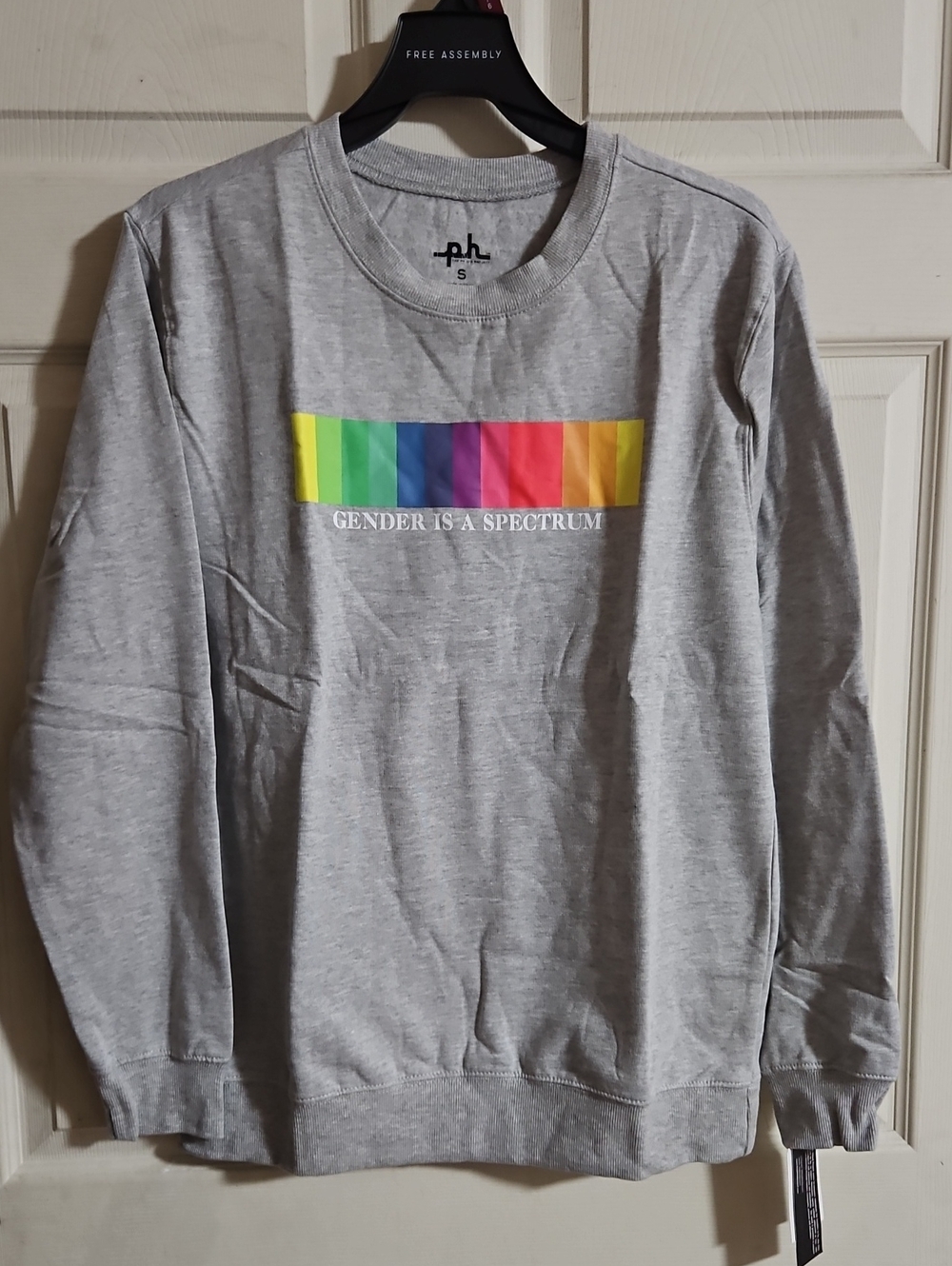THE PHLUID PROJECT GENDER IS A SPECTRUM SWEATSHIRT: GRAY: NEW WITH TAGS: SIZE S